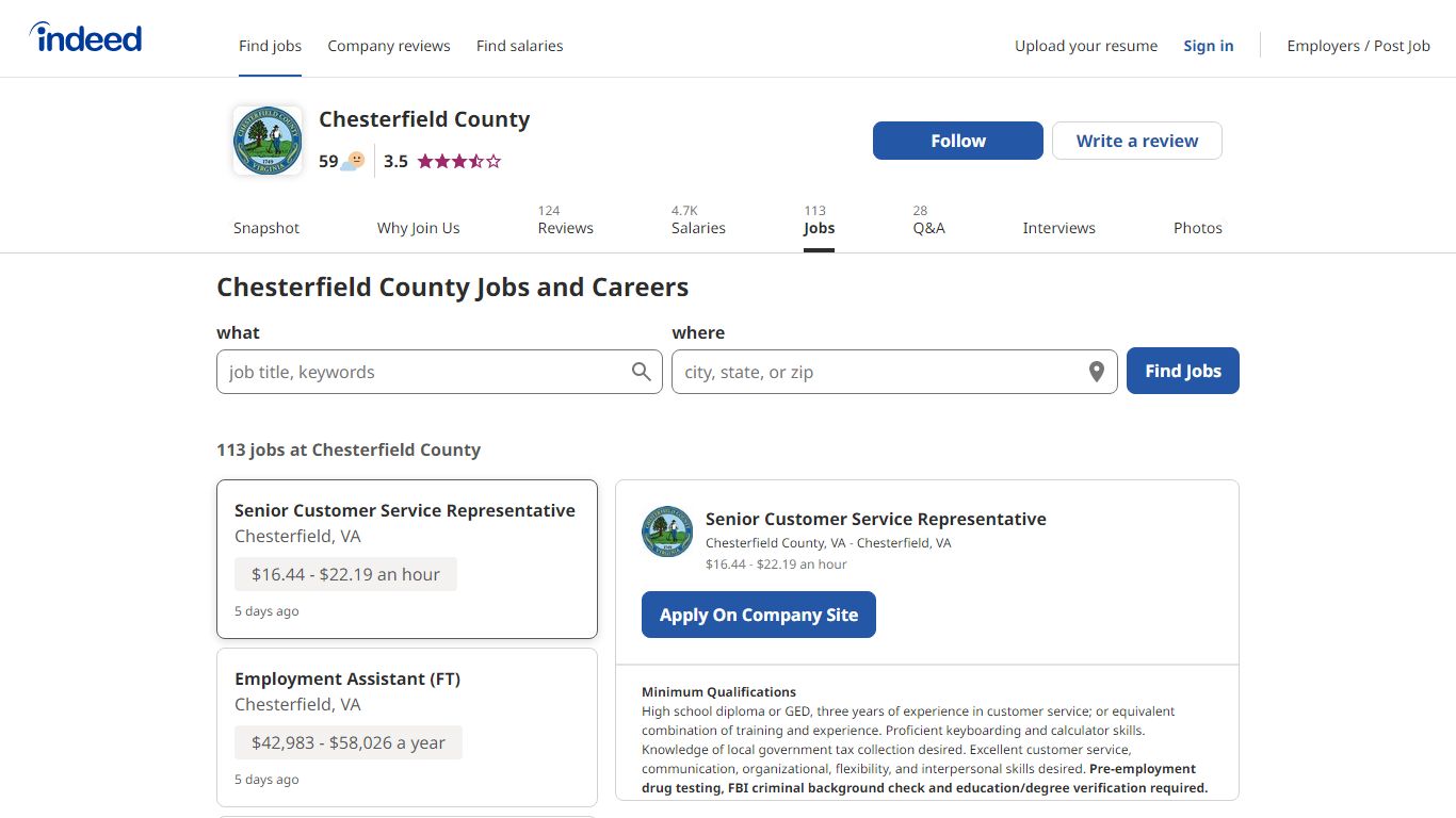 Chesterfield County Jobs and Careers | Indeed.com