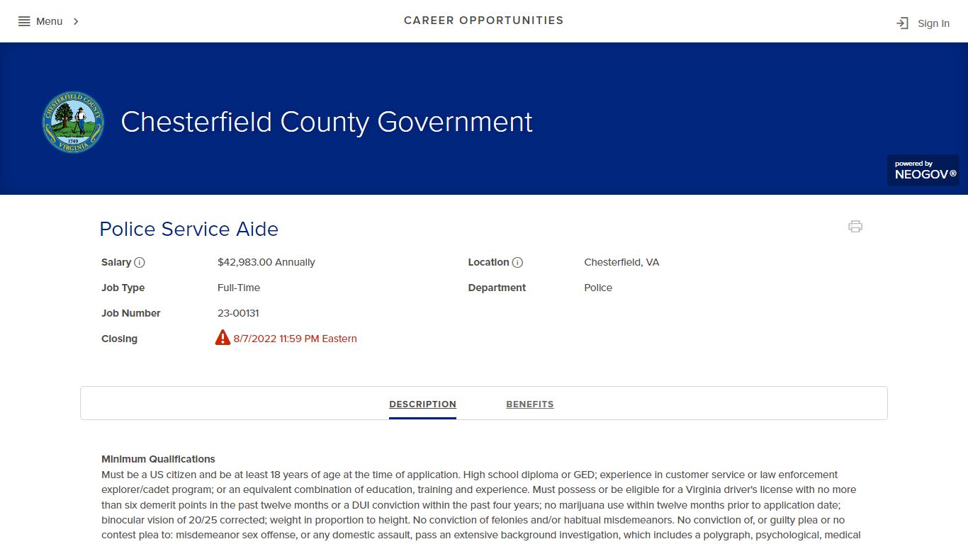 Career Opportunities | Chesterfield County Government